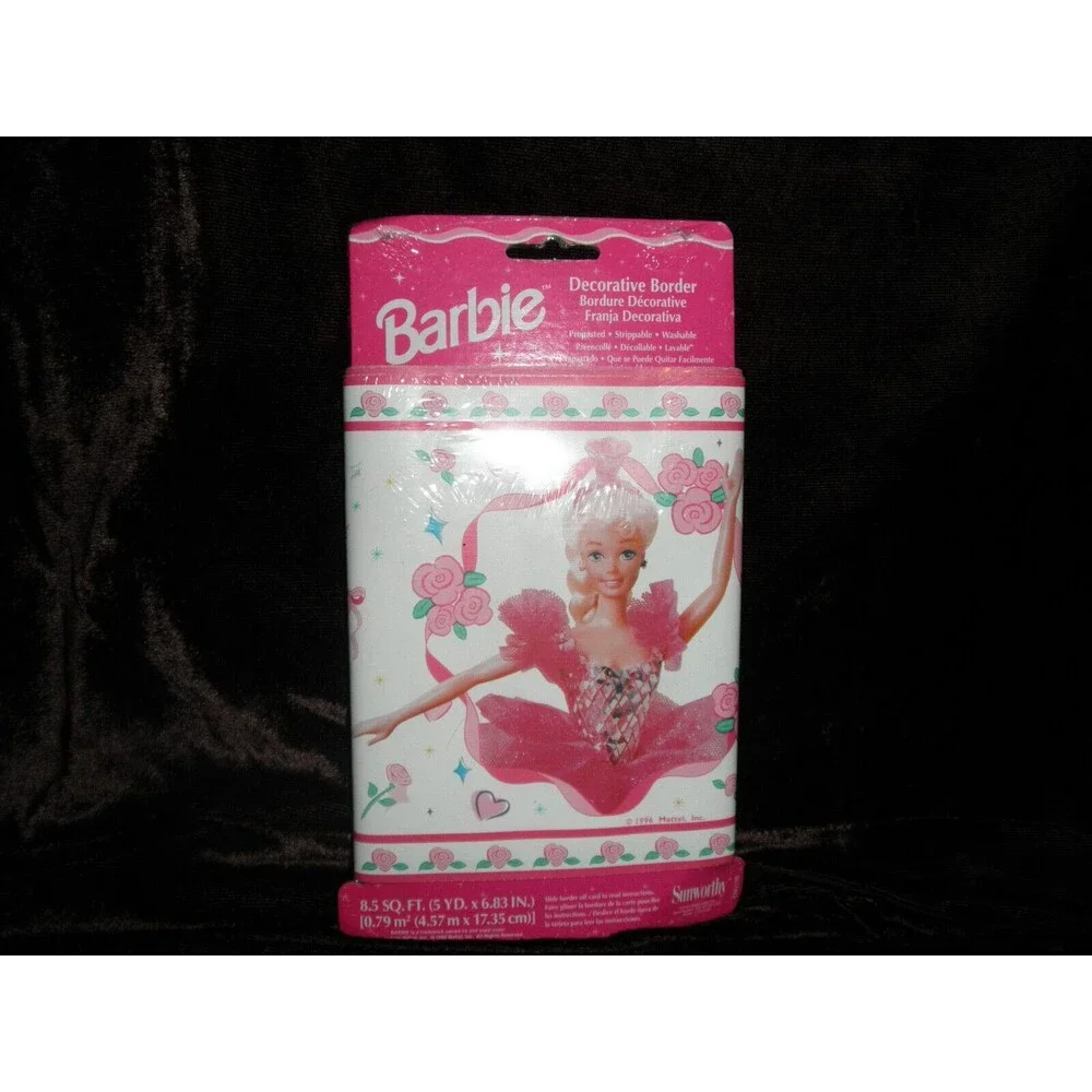 NEW 1996 BARBIE BALLERINA BALLET DECORATIVE BORDER PREPASTED (8.5 SQ) FEET)